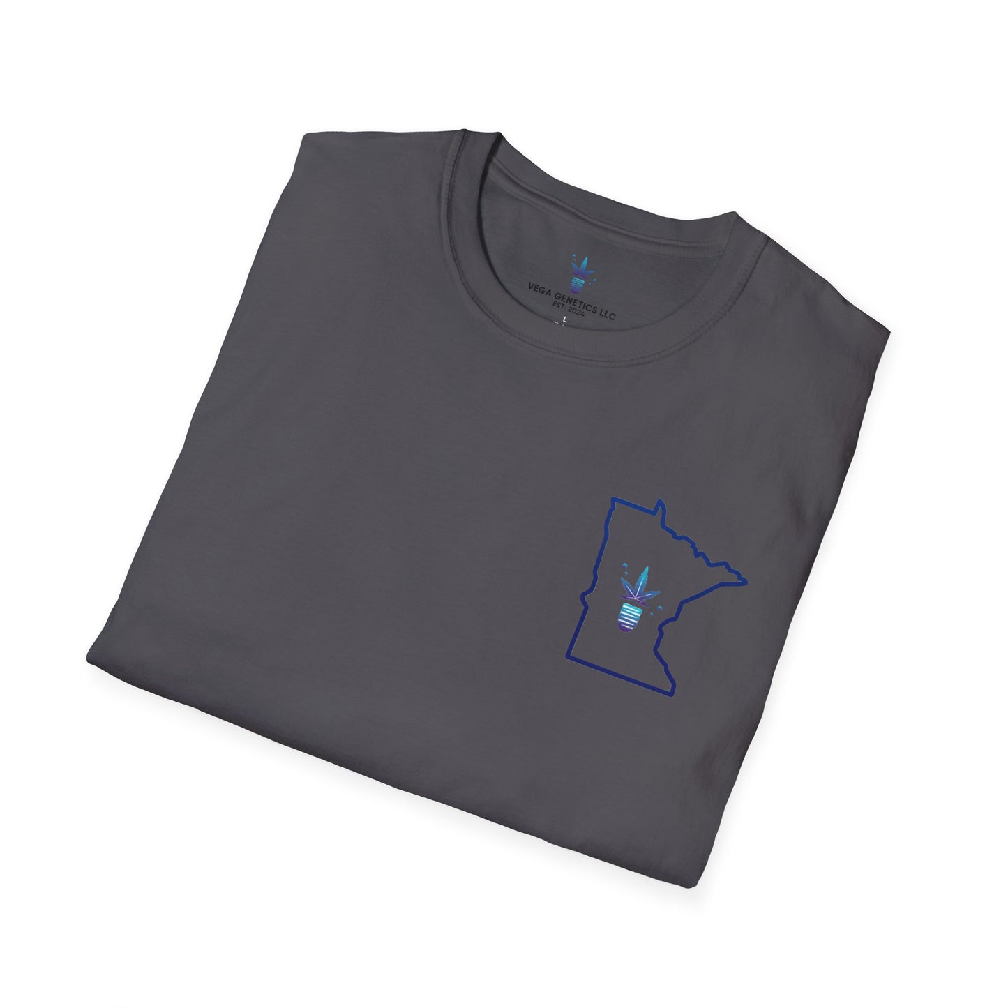 Minnesota Outline Vega Print Unisex Softstyle T-Shirt - Stylish MN State Love Tee, Casual Wear, Travel Souvenir, Great Gift for Locals & Visitors
