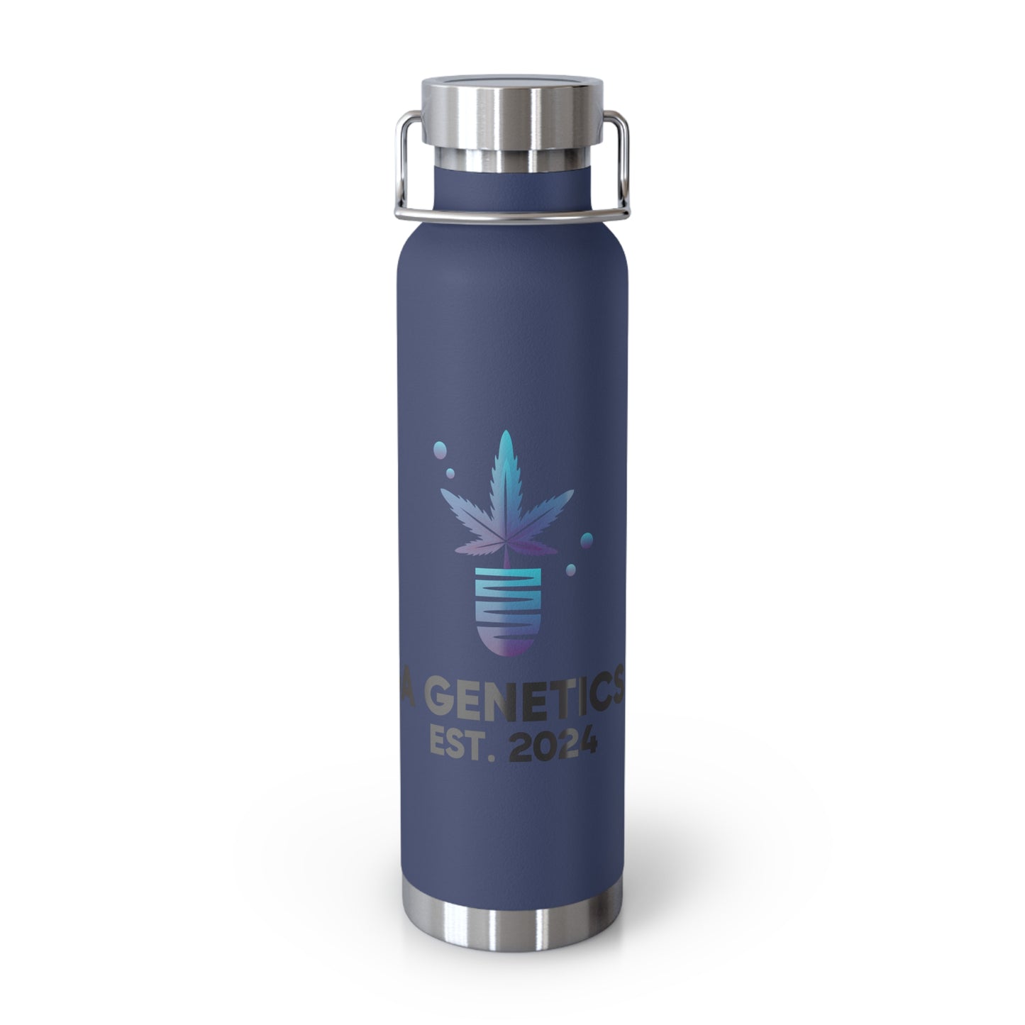 Vega Genetics logo Insulated Water Bottle, Cannabis Gift for anyone, Eco-Friendly Drinkware, Perfect for Outdoors, Birthday or 420 Celebration