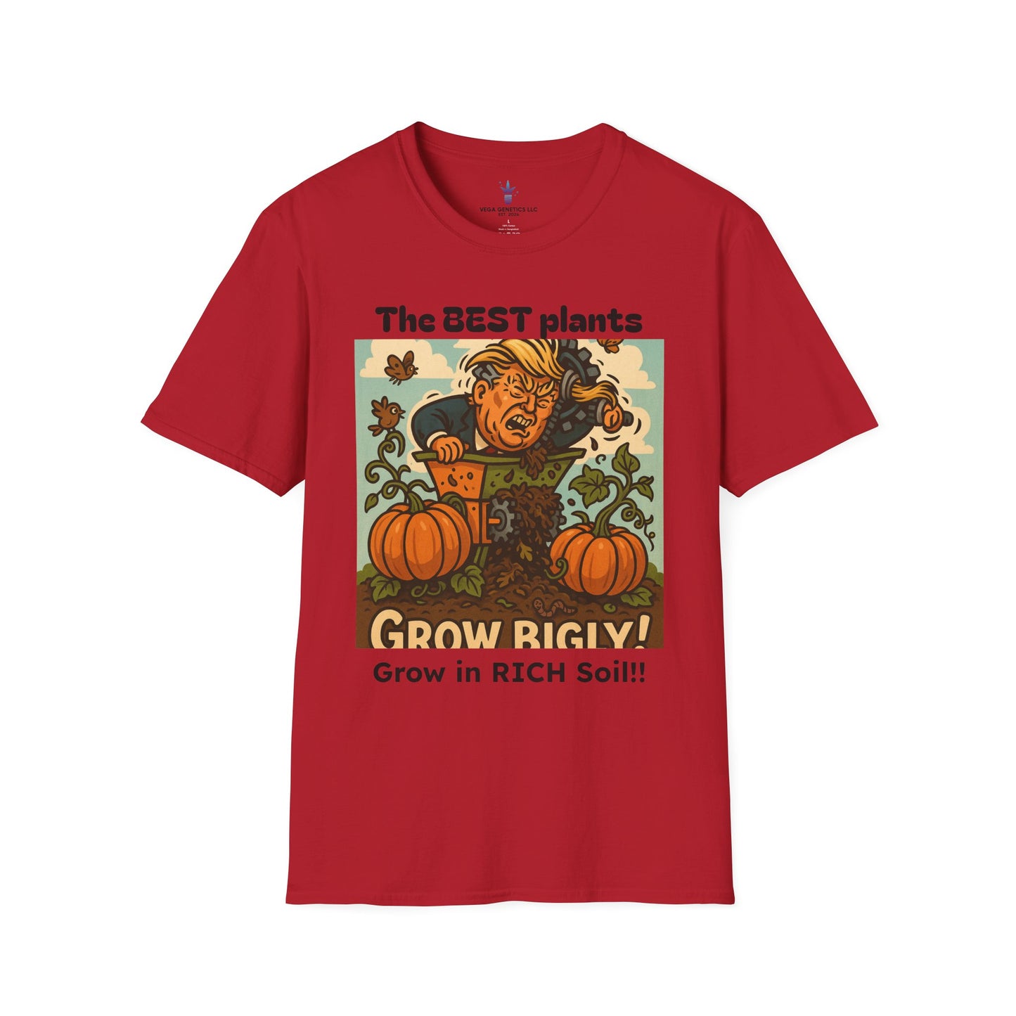 Grow Bigly Funny Gardening T-Shirt, Plant Lover Gift, Eco-Friendly Shirt, Sustainable Fashion, Gardening Humor Tee, Grow Bigly Quote