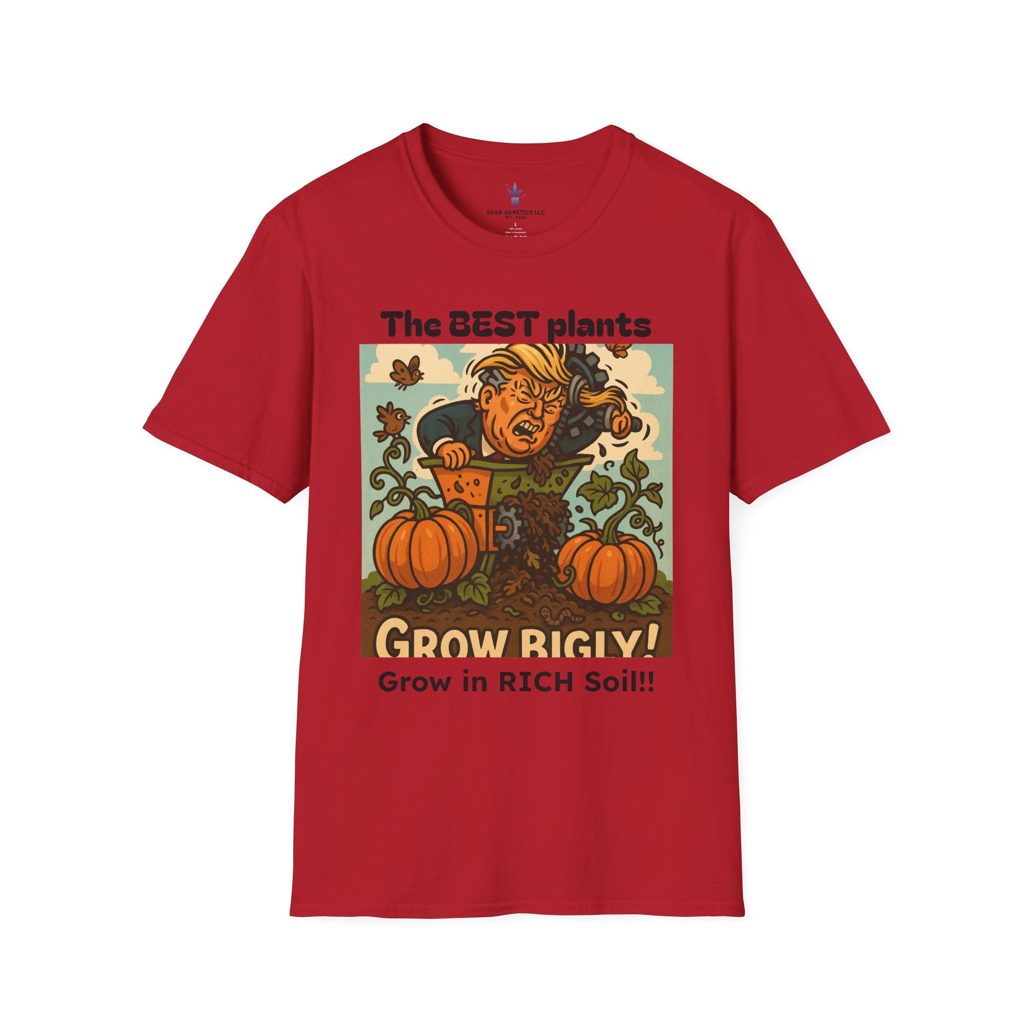 Grow Bigly Funny Gardening T-Shirt, Plant Lover Gift, Eco-Friendly Shirt, Sustainable Fashion, Gardening Humor Tee, Grow Bigly Quote