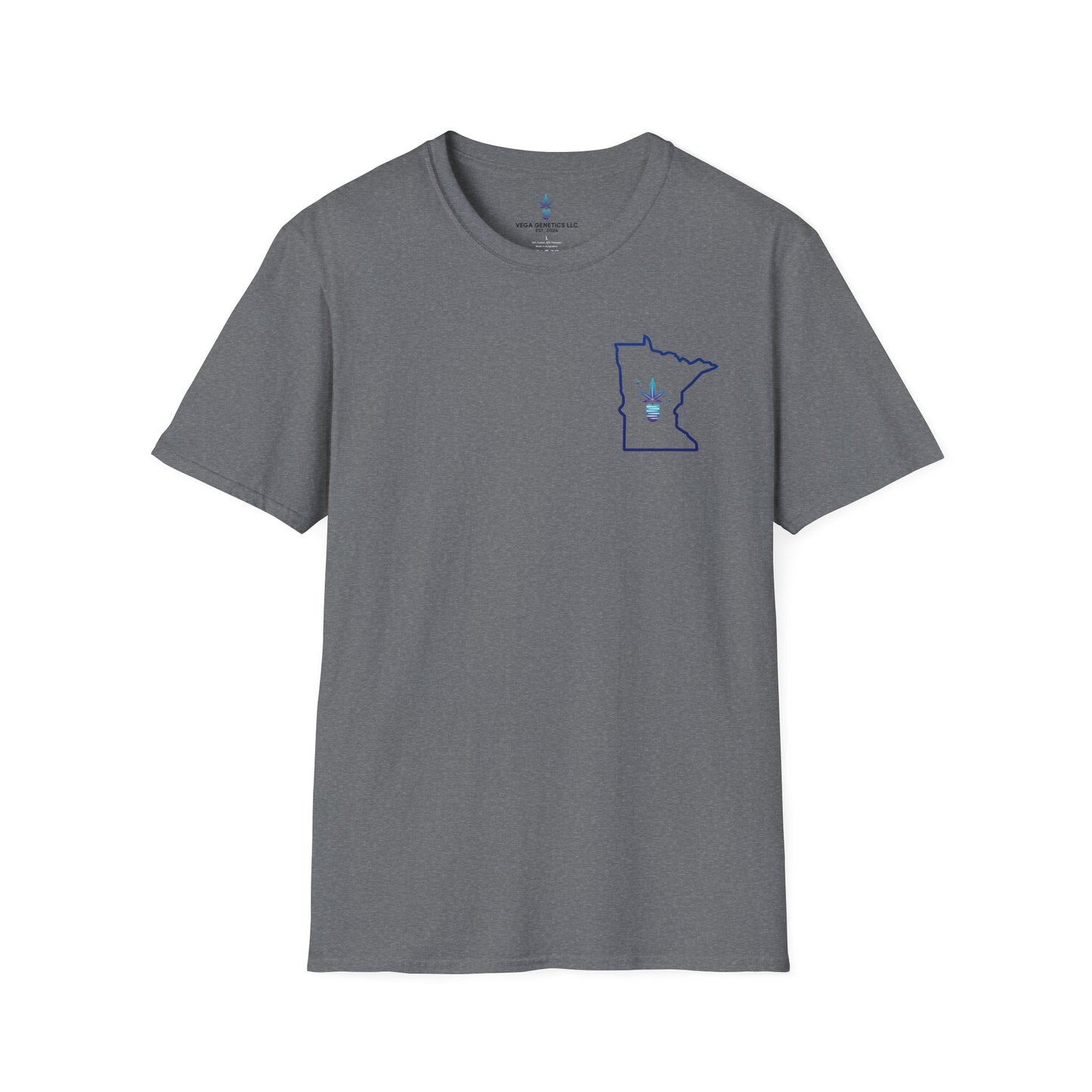 Minnesota Outline Vega Print Unisex Softstyle T-Shirt - Stylish MN State Love Tee, Casual Wear, Travel Souvenir, Great Gift for Locals & Visitors