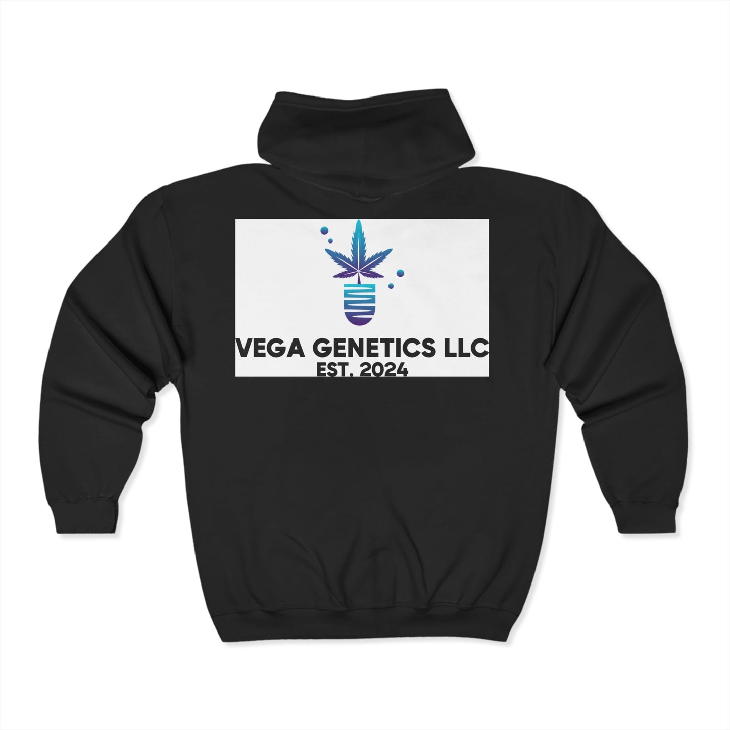 Vega Genetics Cannabis Full Zip Hoodie – Trendy Unisex Sweatshirt for Comfort & Style