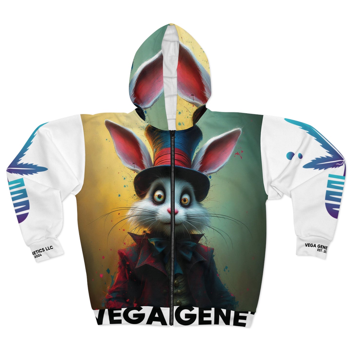 Silly Rabbit Hoodie - Stylish Unisex Zip Hoodie with Colorful Design