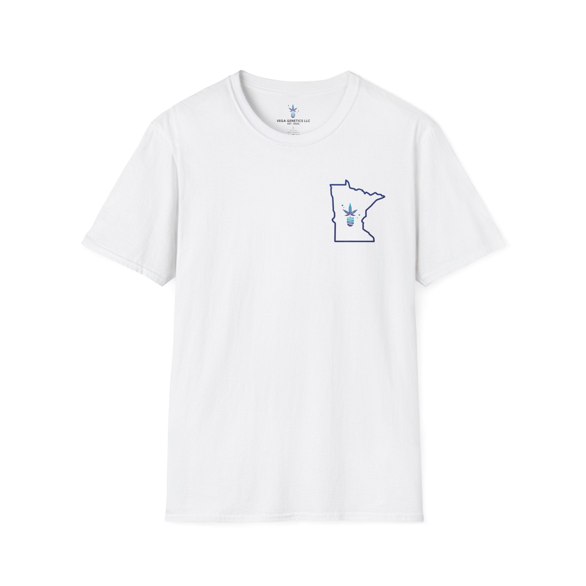 Minnesota Outline Vega Print Unisex Softstyle T-Shirt - Stylish MN State Love Tee, Casual Wear, Travel Souvenir, Great Gift for Locals & Visitors