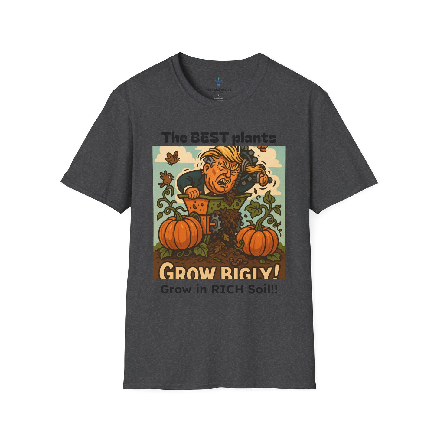 Grow Bigly Funny Gardening T-Shirt, Plant Lover Gift, Eco-Friendly Shirt, Sustainable Fashion, Gardening Humor Tee, Grow Bigly Quote