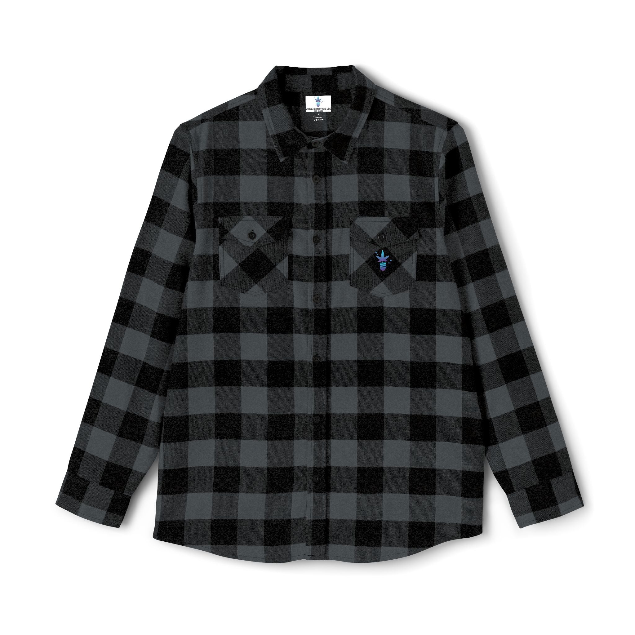 Cozy Unisex Vega Print Flannel Shirt, Perfect for Fall, Outdoor Adventures, Casual Wear, Comfortable Layering Option, Ideal Gift for Holidays