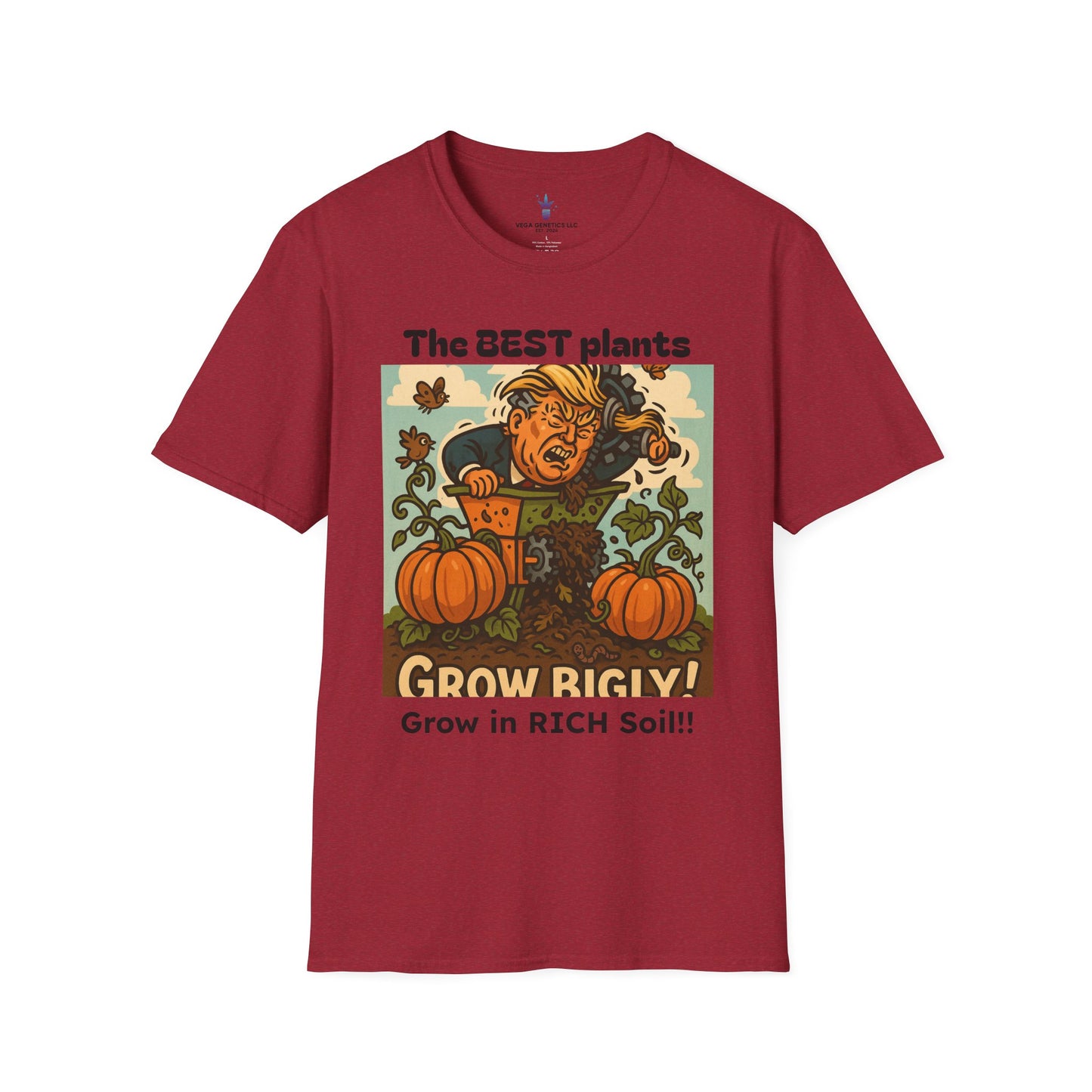 Grow Bigly Funny Gardening T-Shirt, Plant Lover Gift, Eco-Friendly Shirt, Sustainable Fashion, Gardening Humor Tee, Grow Bigly Quote