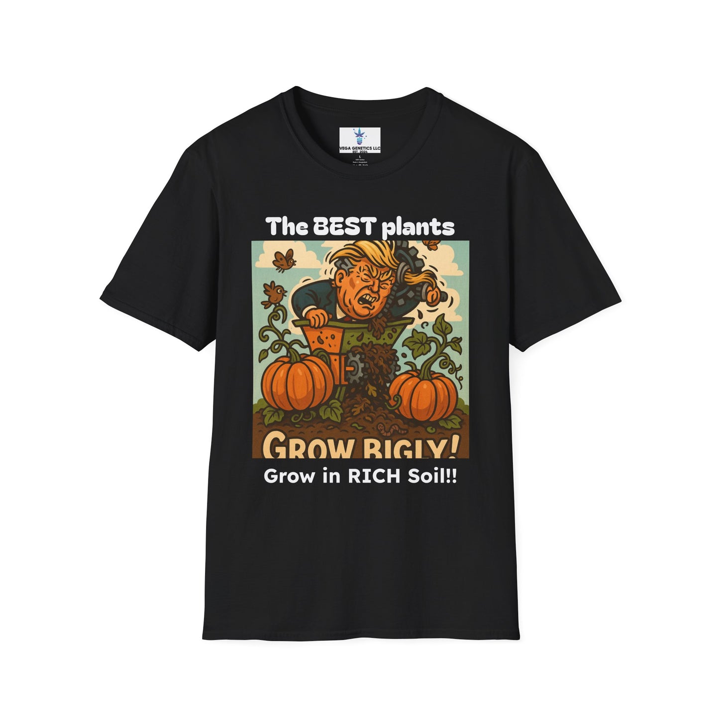Grow Bigly Funny Gardening T-Shirt, Plant Lover Gift, Eco-Friendly Shirt, Sustainable Fashion, Gardening Humor Tee, Grow Bigly Quote