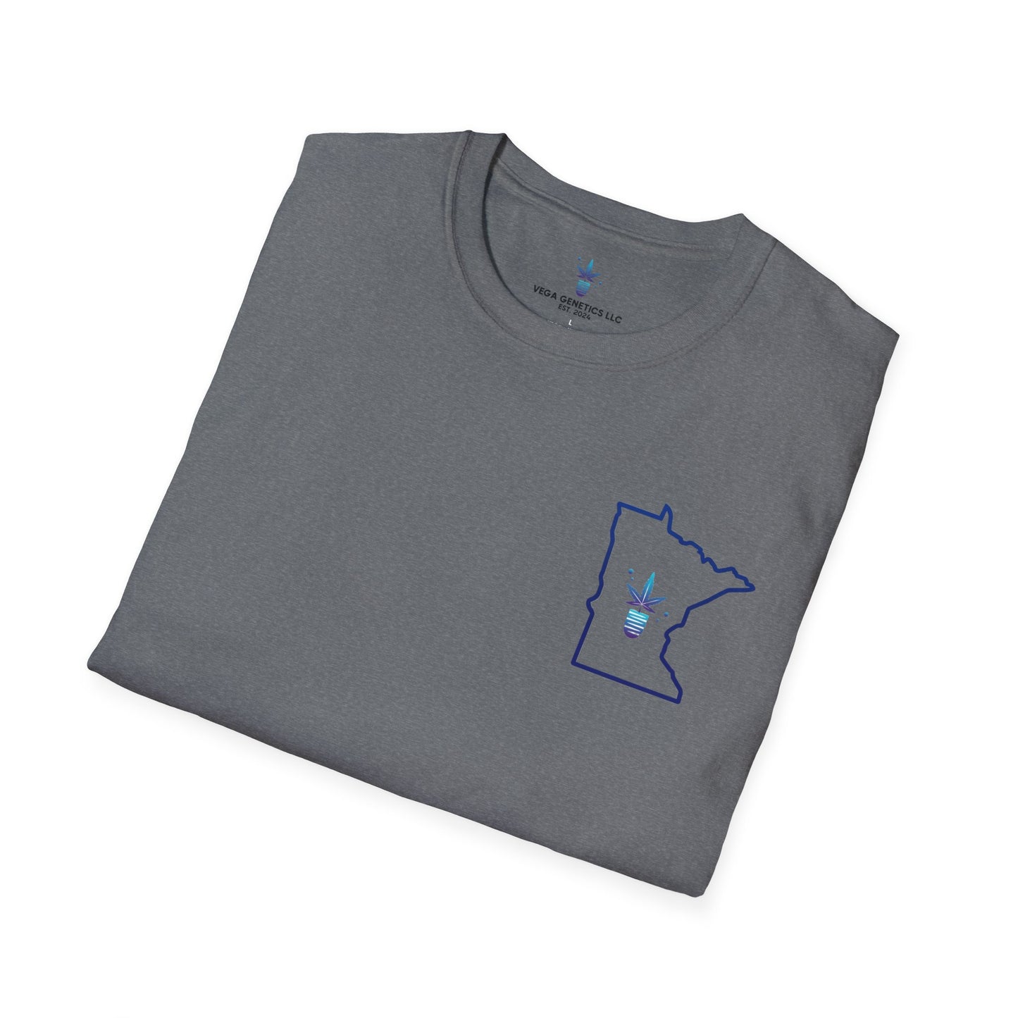 Minnesota Outline Vega Print Unisex Softstyle T-Shirt - Stylish MN State Love Tee, Casual Wear, Travel Souvenir, Great Gift for Locals & Visitors