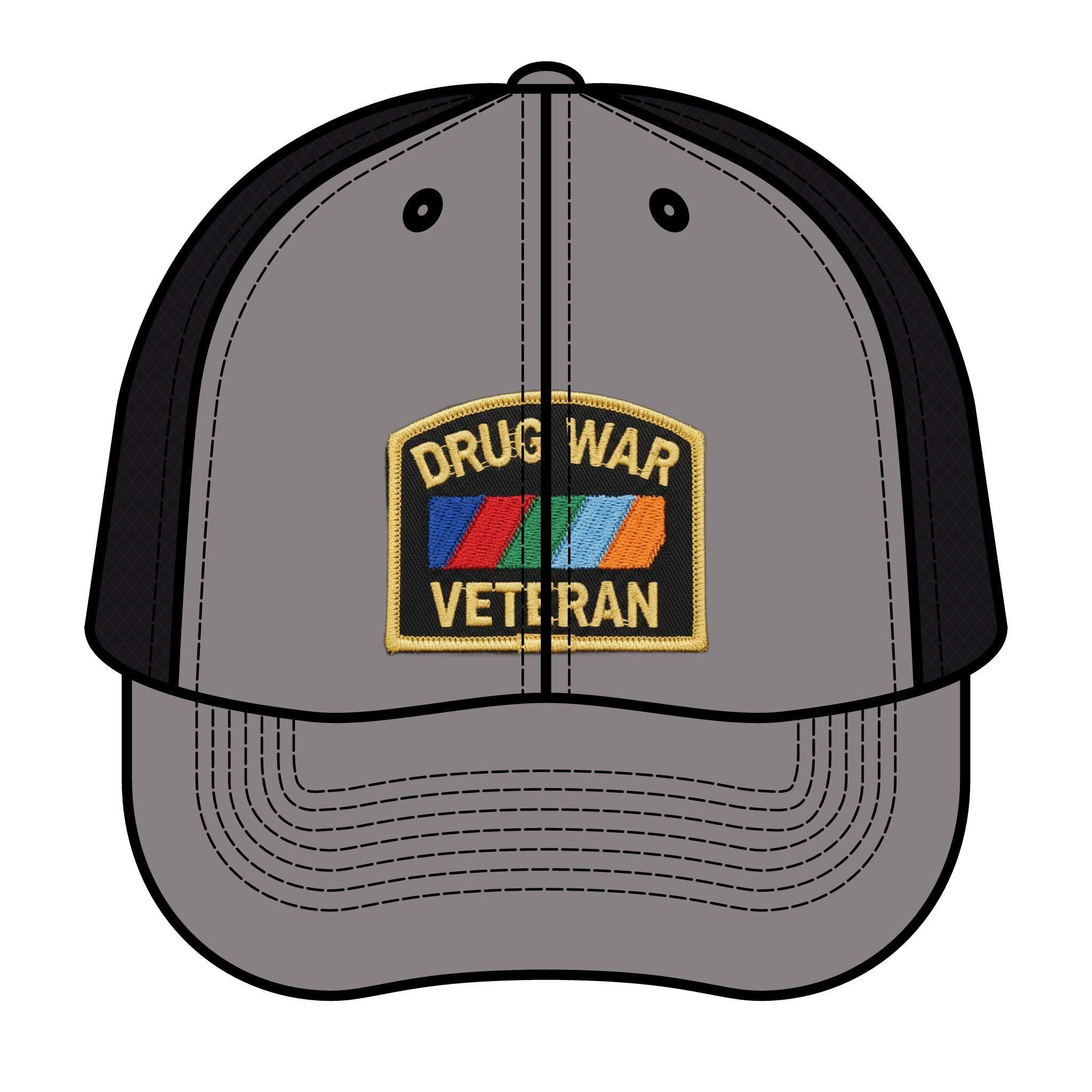 Drug War Veteran Trucker Hat – Retro Patch Mesh Cap