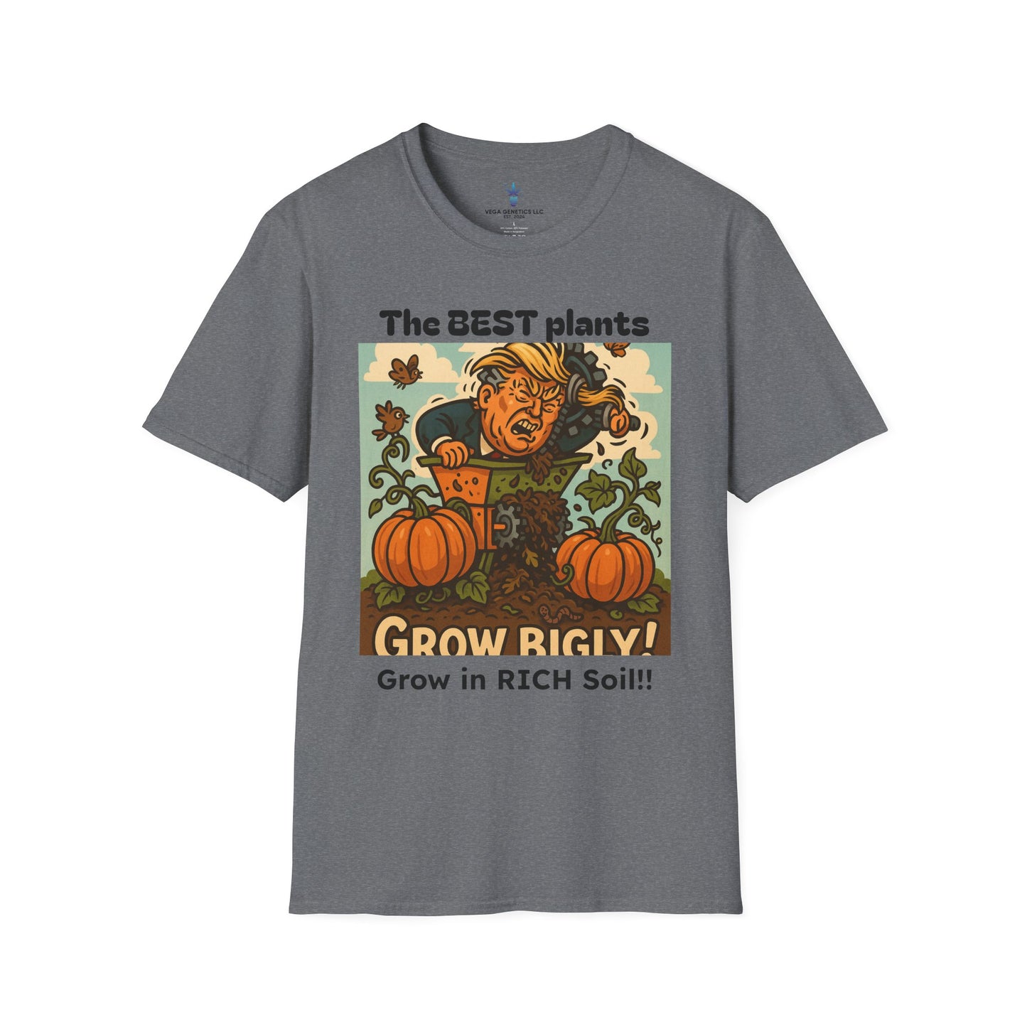Grow Bigly Funny Gardening T-Shirt, Plant Lover Gift, Eco-Friendly Shirt, Sustainable Fashion, Gardening Humor Tee, Grow Bigly Quote