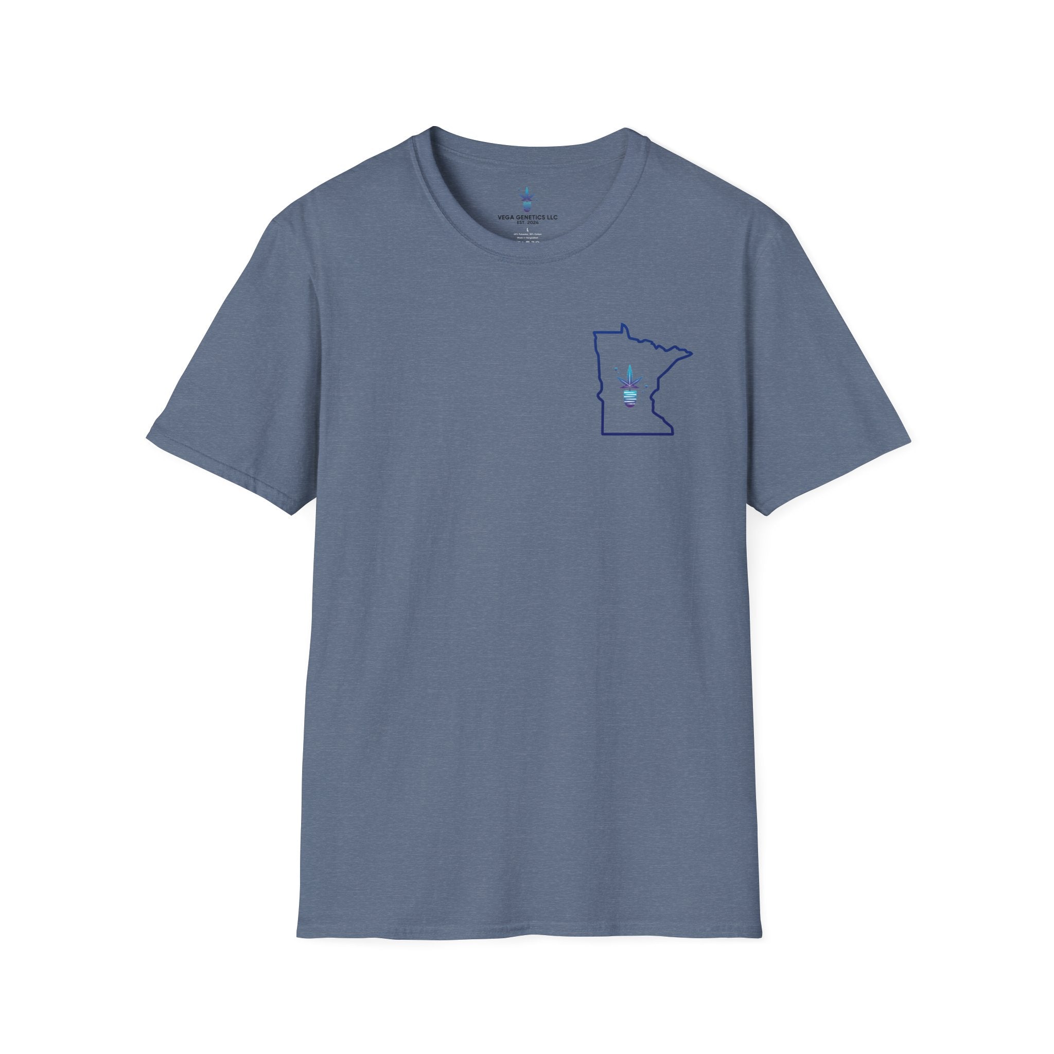 Minnesota Outline Vega Print Unisex Softstyle T-Shirt - Stylish MN State Love Tee, Casual Wear, Travel Souvenir, Great Gift for Locals & Visitors