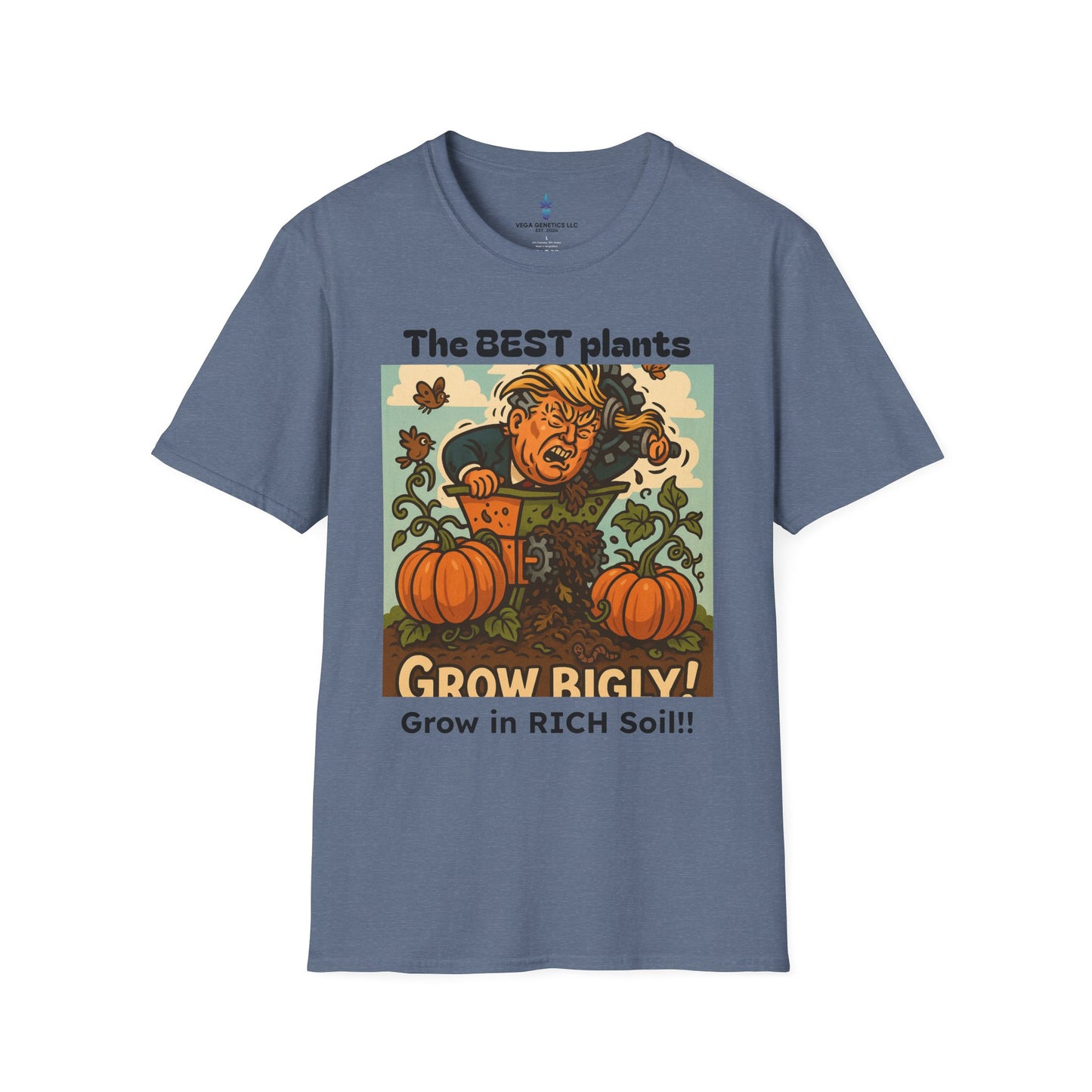 Grow Bigly Funny Gardening T-Shirt, Plant Lover Gift, Eco-Friendly Shirt, Sustainable Fashion, Gardening Humor Tee, Grow Bigly Quote