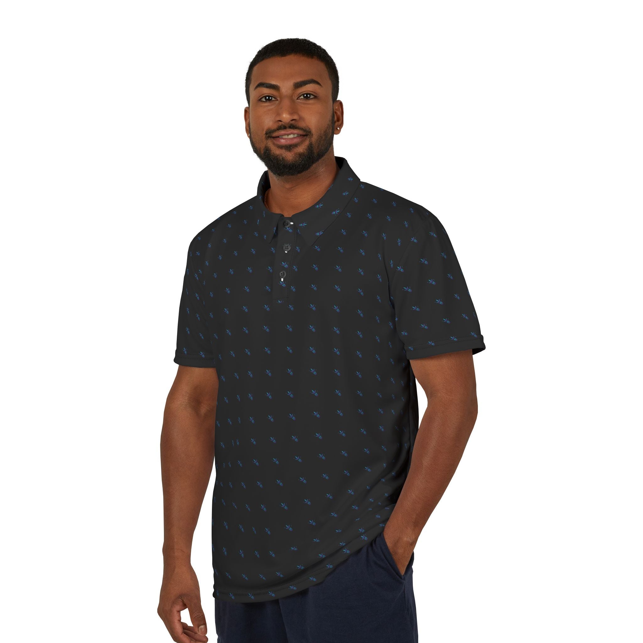 Coastal Vibes Vega Genetics Unisex Polo Shirt (Black) - Casual Comfort for Summer Adventures
