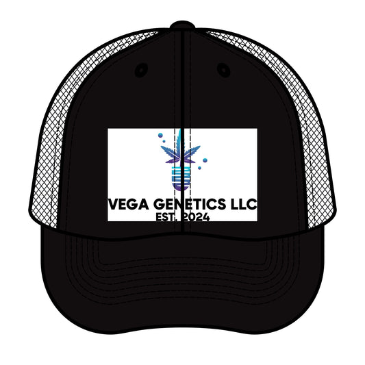 Retro Trucker Hat with Vega Genetics Logo - Stylish Headwear Perfect for Outdoor Adventures, Gifts, and Casual Wear