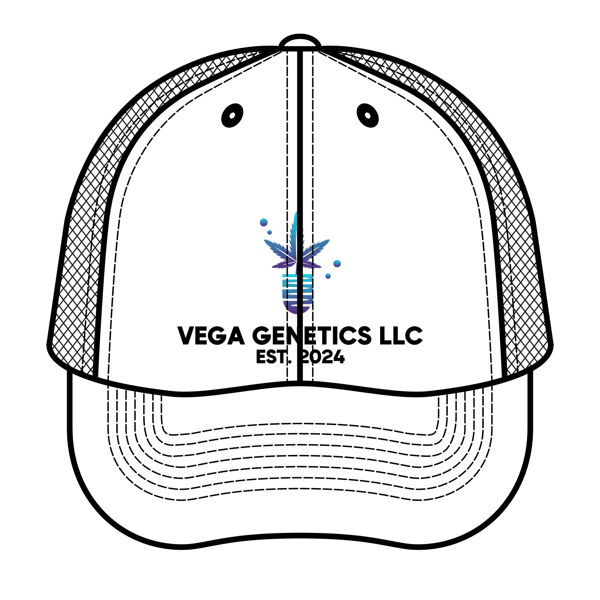 Retro Trucker Hat with Vega Genetics Logo - Stylish Headwear Perfect for Outdoor Adventures, Gifts, and Casual Wear