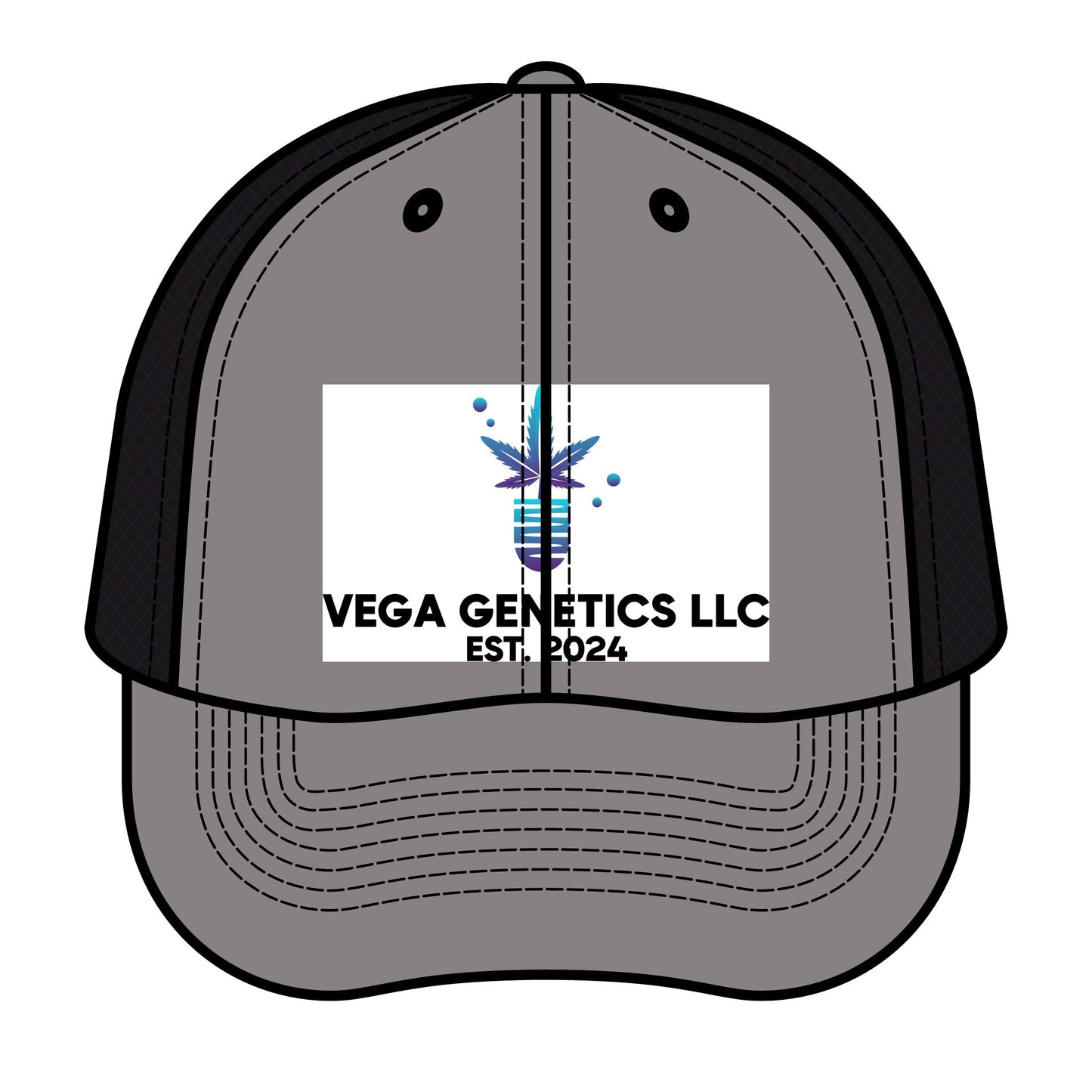 Retro Trucker Hat with Vega Genetics Logo - Stylish Headwear Perfect for Outdoor Adventures, Gifts, and Casual Wear