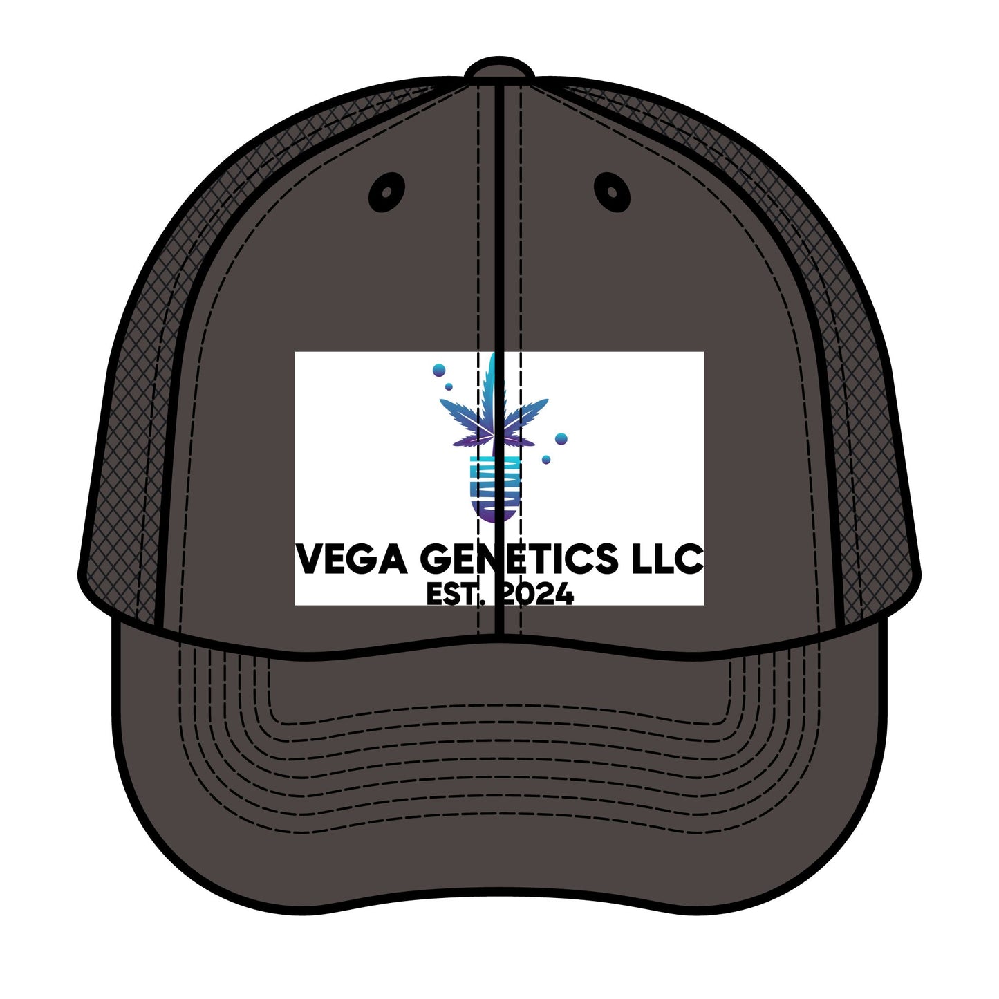 Retro Trucker Hat with Vega Genetics Logo - Stylish Headwear Perfect for Outdoor Adventures, Gifts, and Casual Wear
