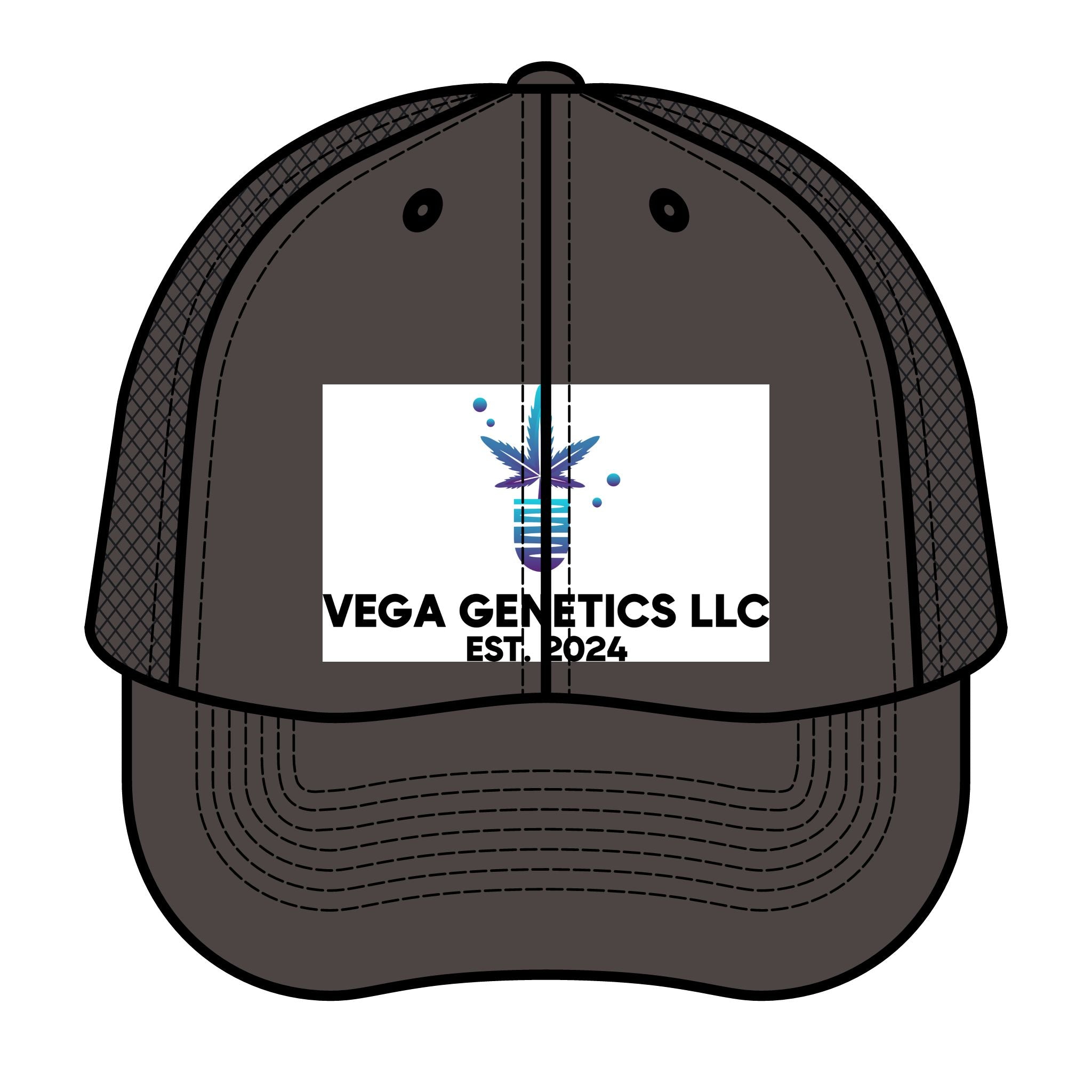 Retro Trucker Hat with Vega Genetics Logo - Stylish Headwear Perfect for Outdoor Adventures, Gifts, and Casual Wear