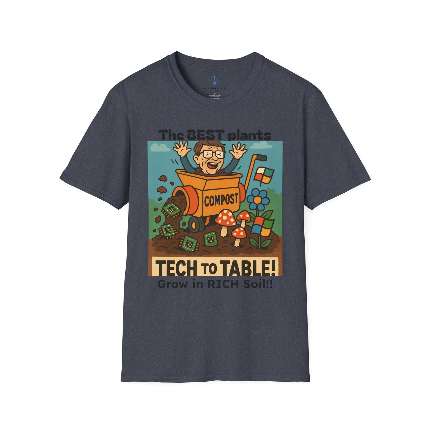 Tech to Table Funny Gardening T-Shirt, Plant Lover Gift, Eco-Friendly Shirt, Sustainable Fashion, Gardening Humor Tee, Tech to Table Quote
