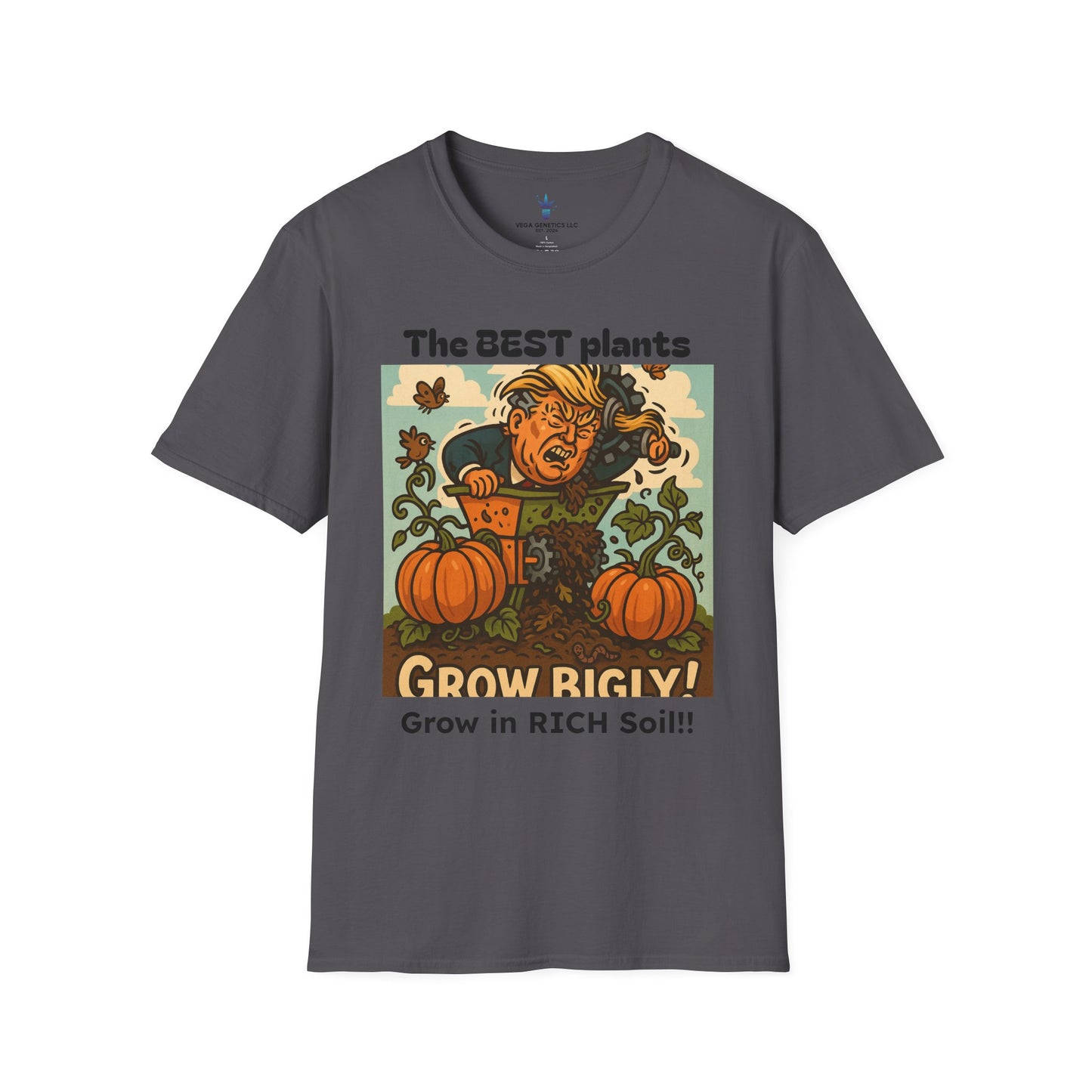 Grow Bigly Funny Gardening T-Shirt, Plant Lover Gift, Eco-Friendly Shirt, Sustainable Fashion, Gardening Humor Tee, Grow Bigly Quote