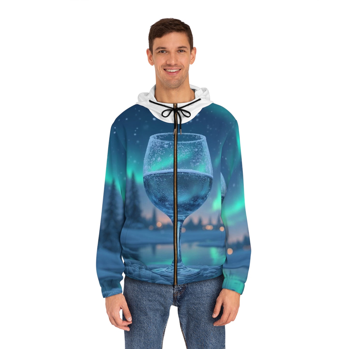 Platinum Merlot Full-Zip Hoodie for Men, Winter Fashion, Cozy Hoodie, Unique Gift for Him, Nature Lover Apparel, Christmas Celebration Wear