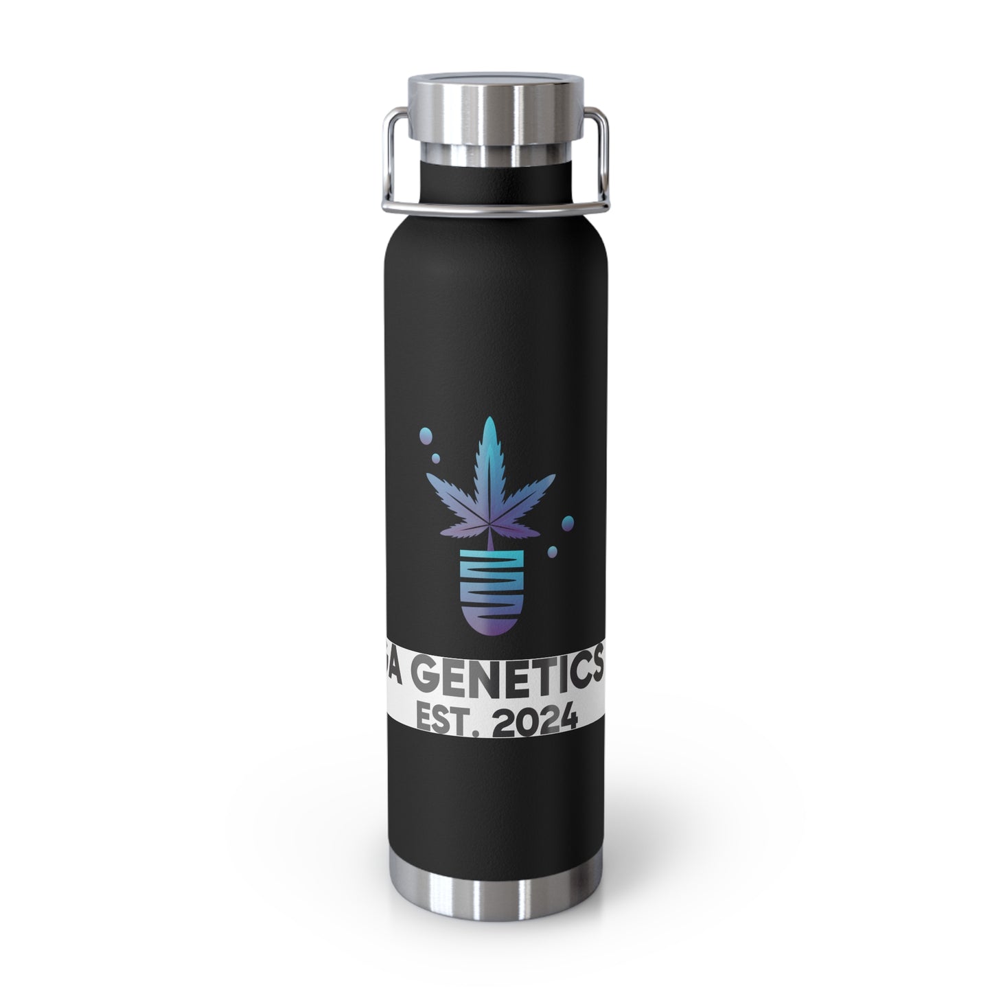 Vega Genetics logo Insulated Water Bottle, Cannabis Gift for anyone, Eco-Friendly Drinkware, Perfect for Outdoors, Birthday or 420 Celebration