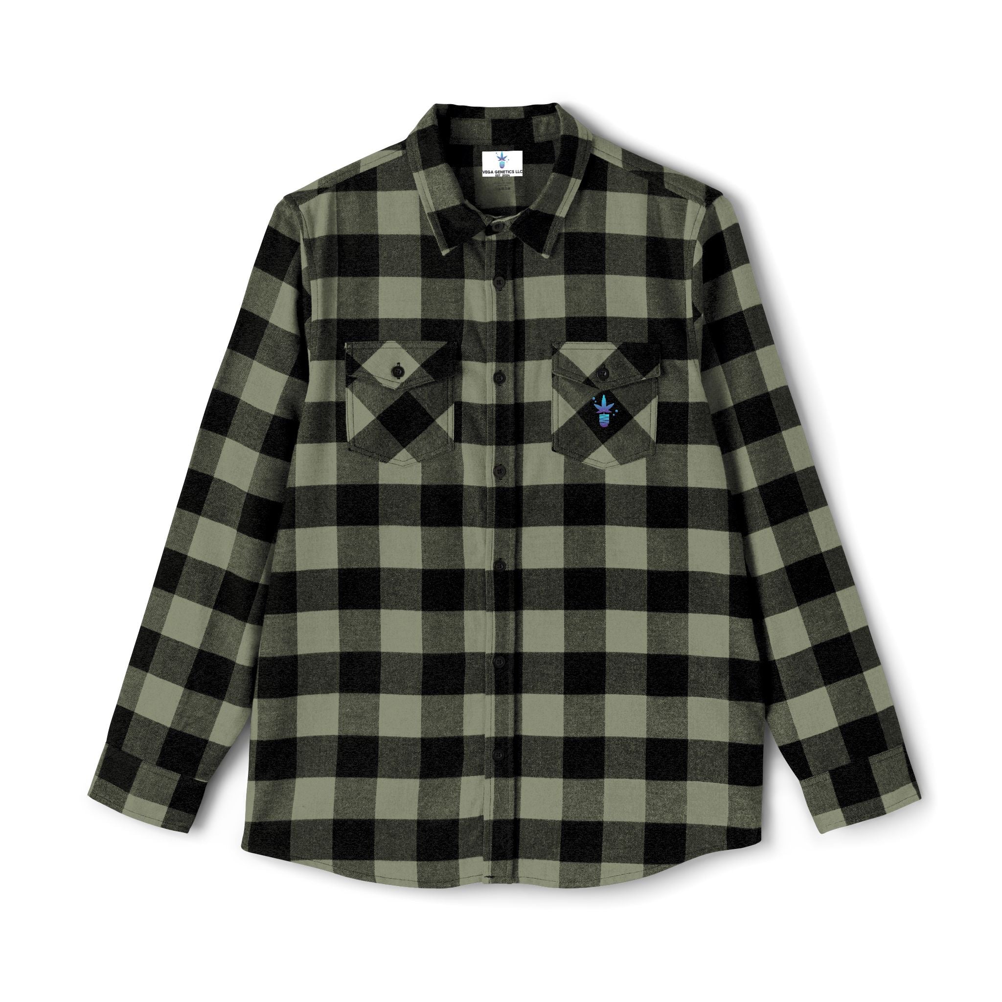 Cozy Unisex Vega Print Flannel Shirt, Perfect for Fall, Outdoor Adventures, Casual Wear, Comfortable Layering Option, Ideal Gift for Holidays