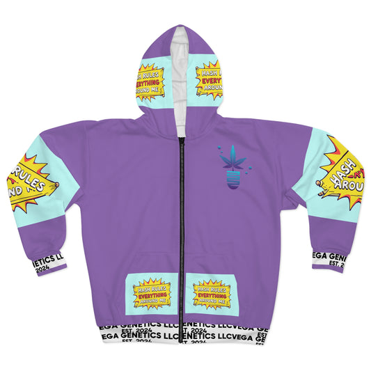 Unisex Zip Hoodie - 'Hash Rules Everything Around Me' Design