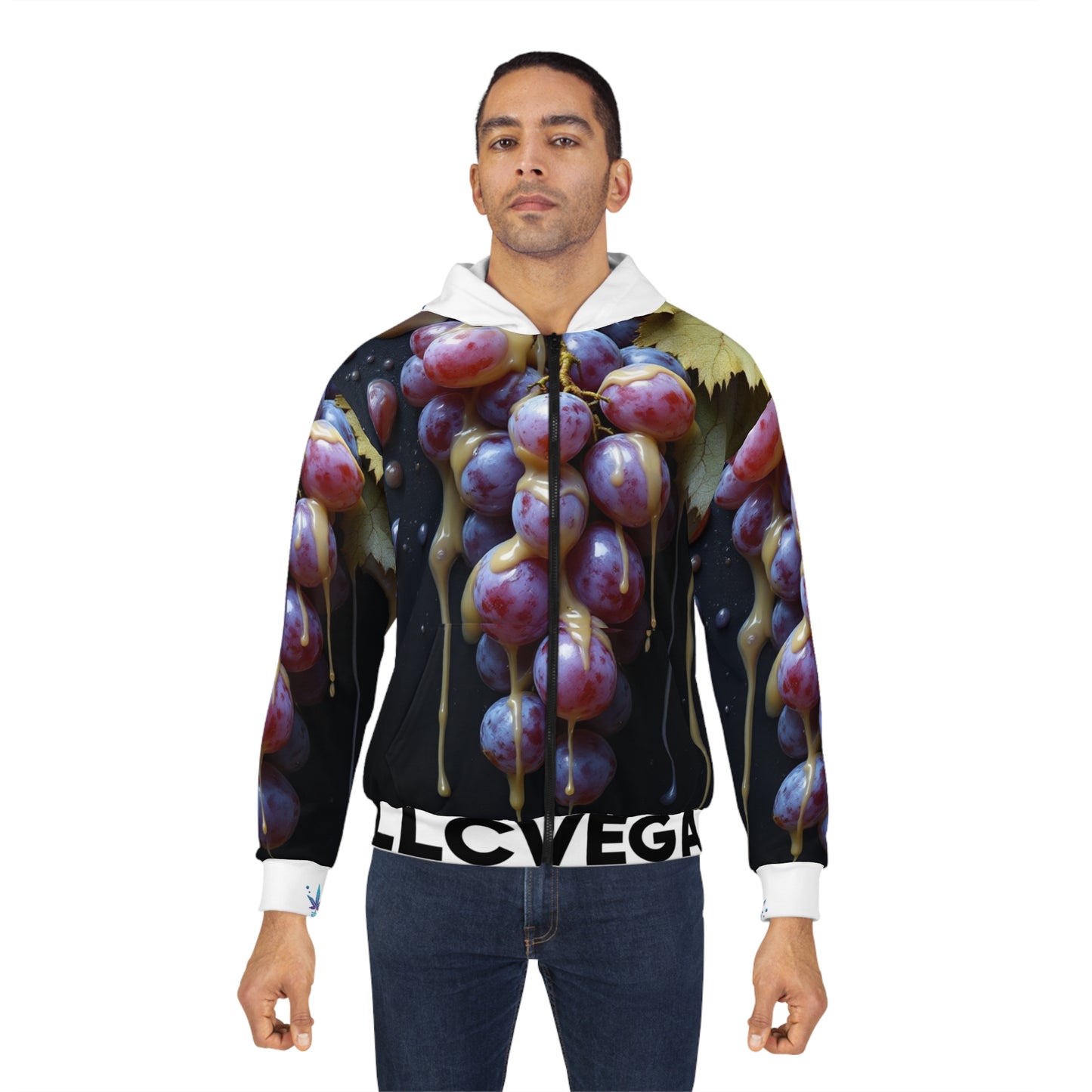Vega's Greasy Grape Zip Hoodie - Unisex Design for Lovers of Gooey Grape Deliciousness