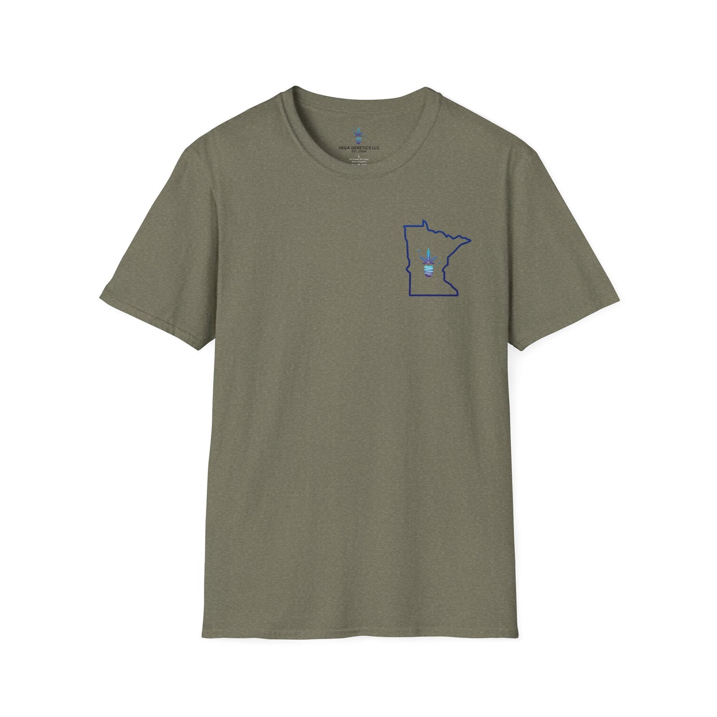 Minnesota Outline Vega Print Unisex Softstyle T-Shirt - Stylish MN State Love Tee, Casual Wear, Travel Souvenir, Great Gift for Locals & Visitors
