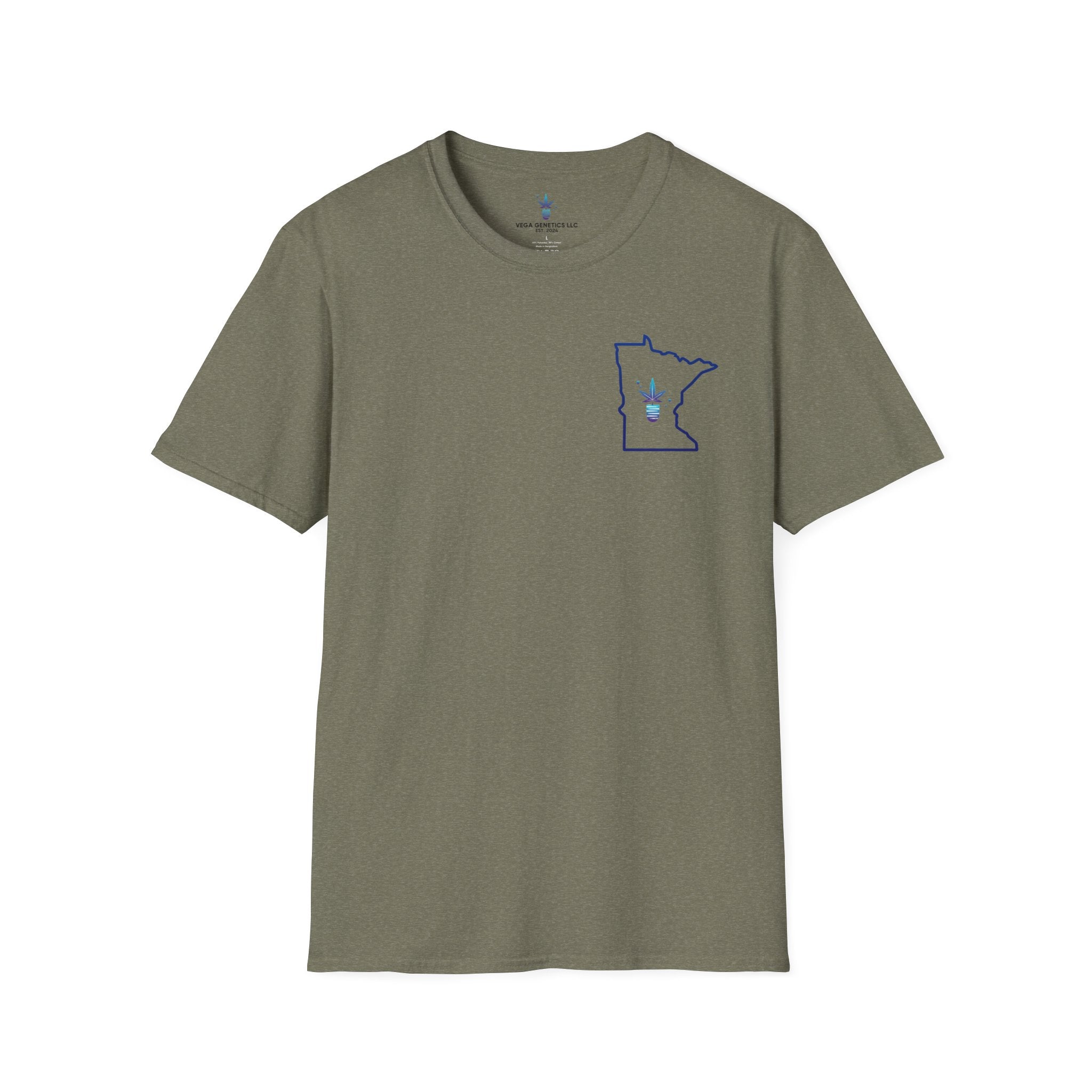 Minnesota Outline Vega Print Unisex Softstyle T-Shirt - Stylish MN State Love Tee, Casual Wear, Travel Souvenir, Great Gift for Locals & Visitors