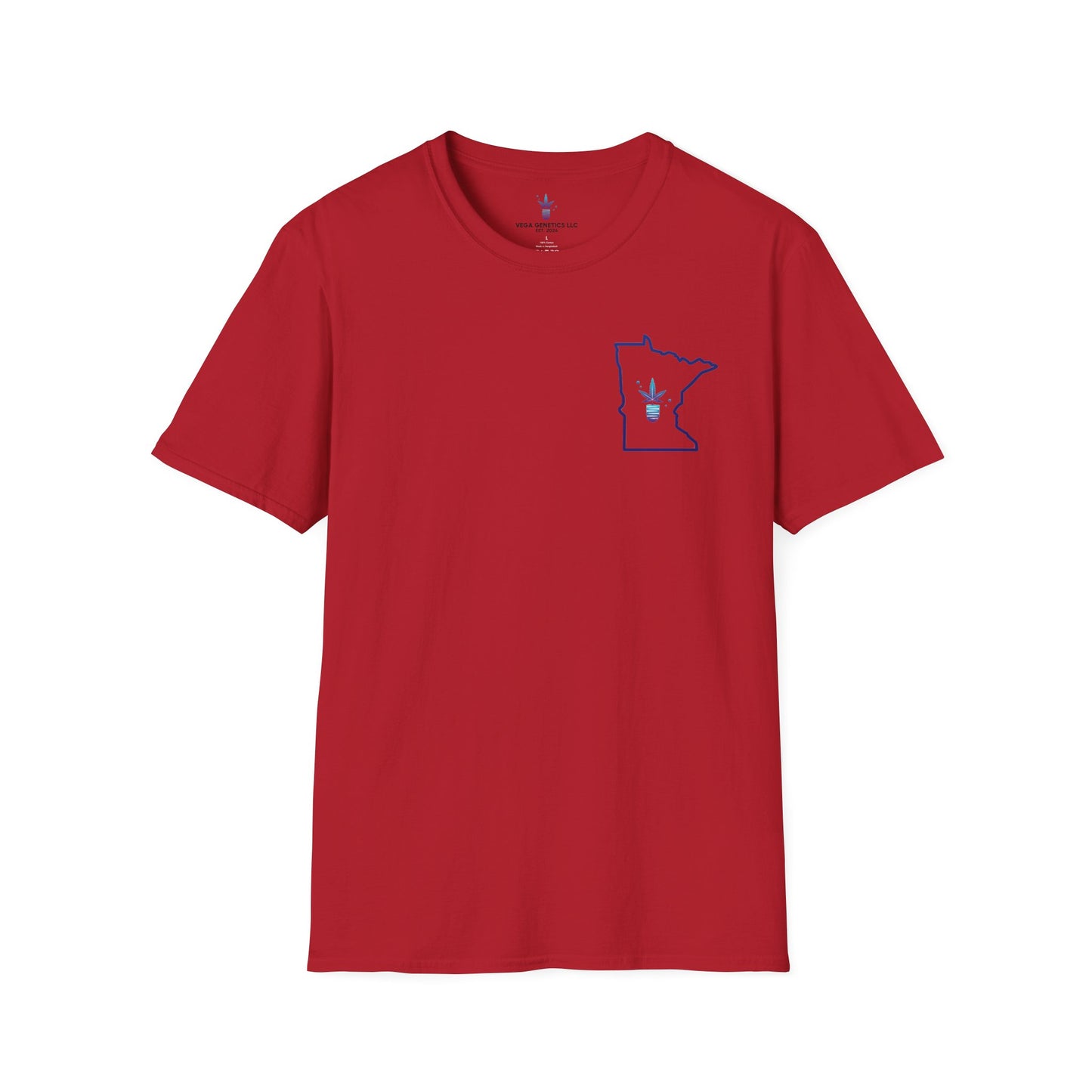 Minnesota Outline Vega Print Unisex Softstyle T-Shirt - Stylish MN State Love Tee, Casual Wear, Travel Souvenir, Great Gift for Locals & Visitors