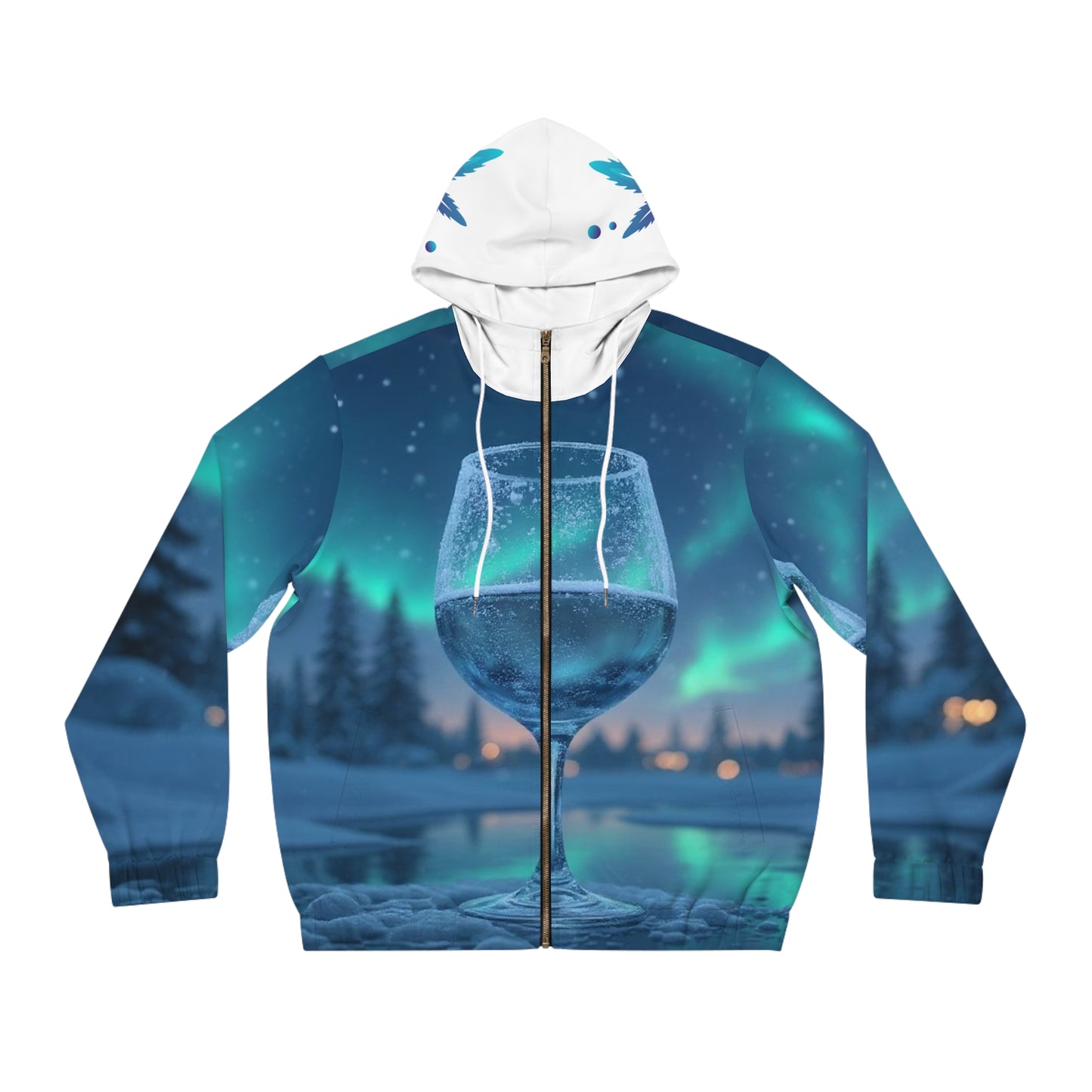 Platinum Merlot Full-Zip Hoodie for Men, Winter Fashion, Cozy Hoodie, Unique Gift for Him, Nature Lover Apparel, Christmas Celebration Wear