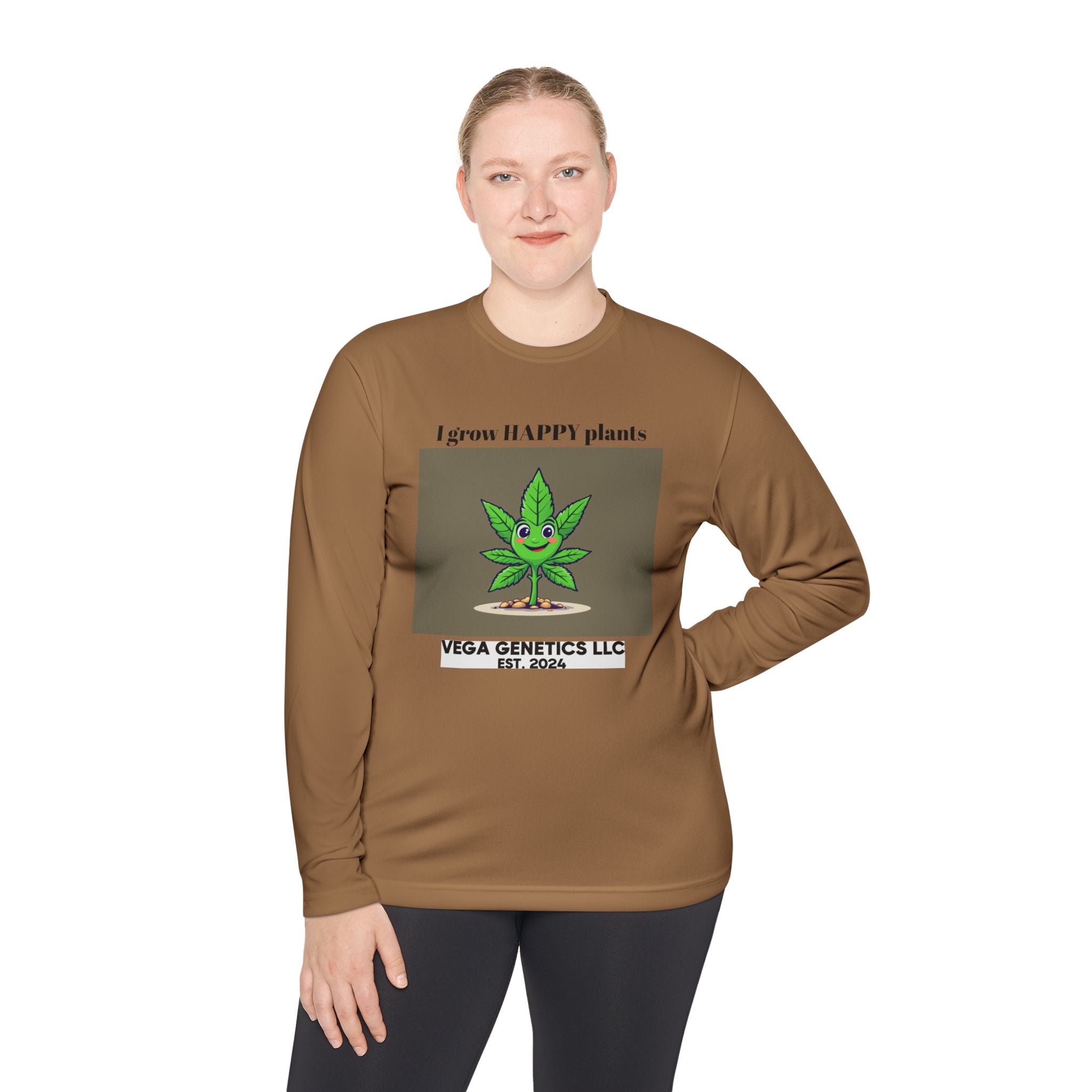 Cultivation Approved Unisex Lightweight Long Sleeve Tee with Happy Plant Design, Casual Apparel for Gardeners, Eco-Friendly Gift, Celebrating Nature, [...]