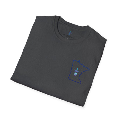 Minnesota Outline Vega Print Unisex Softstyle T-Shirt - Stylish MN State Love Tee, Casual Wear, Travel Souvenir, Great Gift for Locals & Visitors