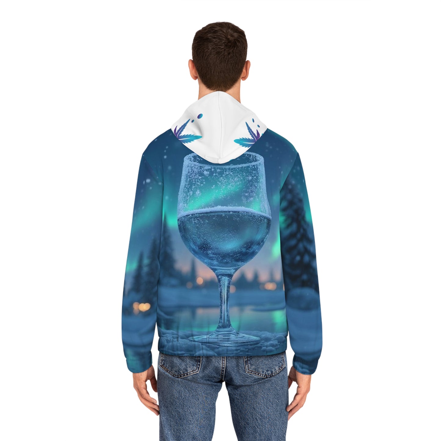 Platinum Merlot Full-Zip Hoodie for Men, Winter Fashion, Cozy Hoodie, Unique Gift for Him, Nature Lover Apparel, Christmas Celebration Wear