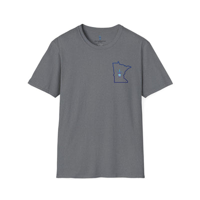 Minnesota Outline Vega Print Unisex Softstyle T-Shirt - Stylish MN State Love Tee, Casual Wear, Travel Souvenir, Great Gift for Locals & Visitors