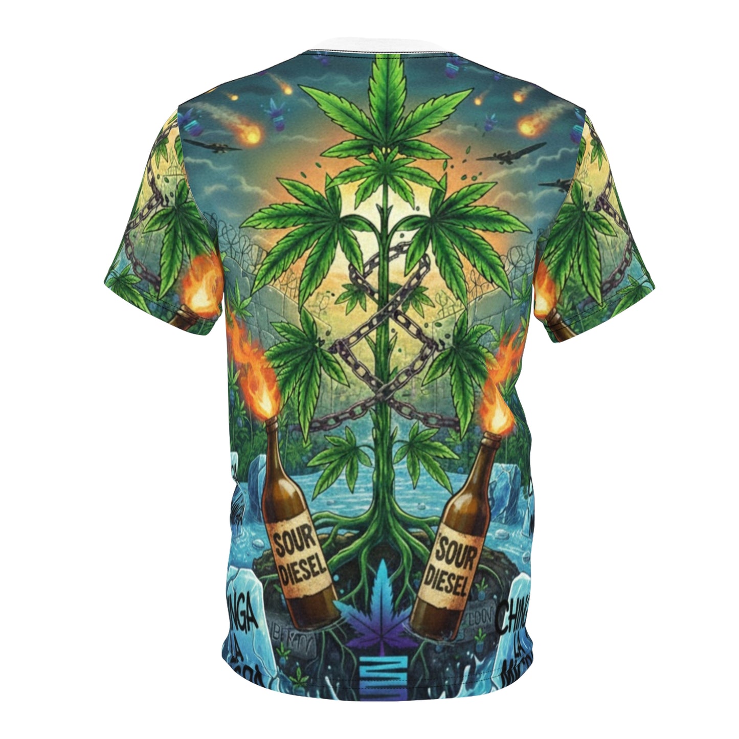 Chinga La Migra strain all-over print tee
