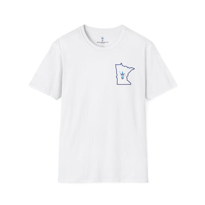 Minnesota Outline Vega Print Unisex Softstyle T-Shirt - Stylish MN State Love Tee, Casual Wear, Travel Souvenir, Great Gift for Locals & Visitors