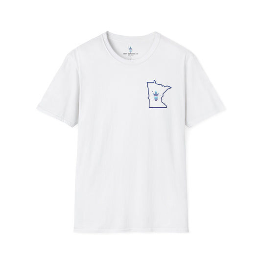 Minnesota Outline Vega Print Unisex Softstyle T-Shirt - Stylish MN State Love Tee, Casual Wear, Travel Souvenir, Great Gift for Locals & Visitors