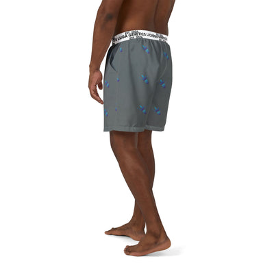 Vega Print Unisex Swim Shorts (Dark Grey) - Perfect for Summer Beach Days