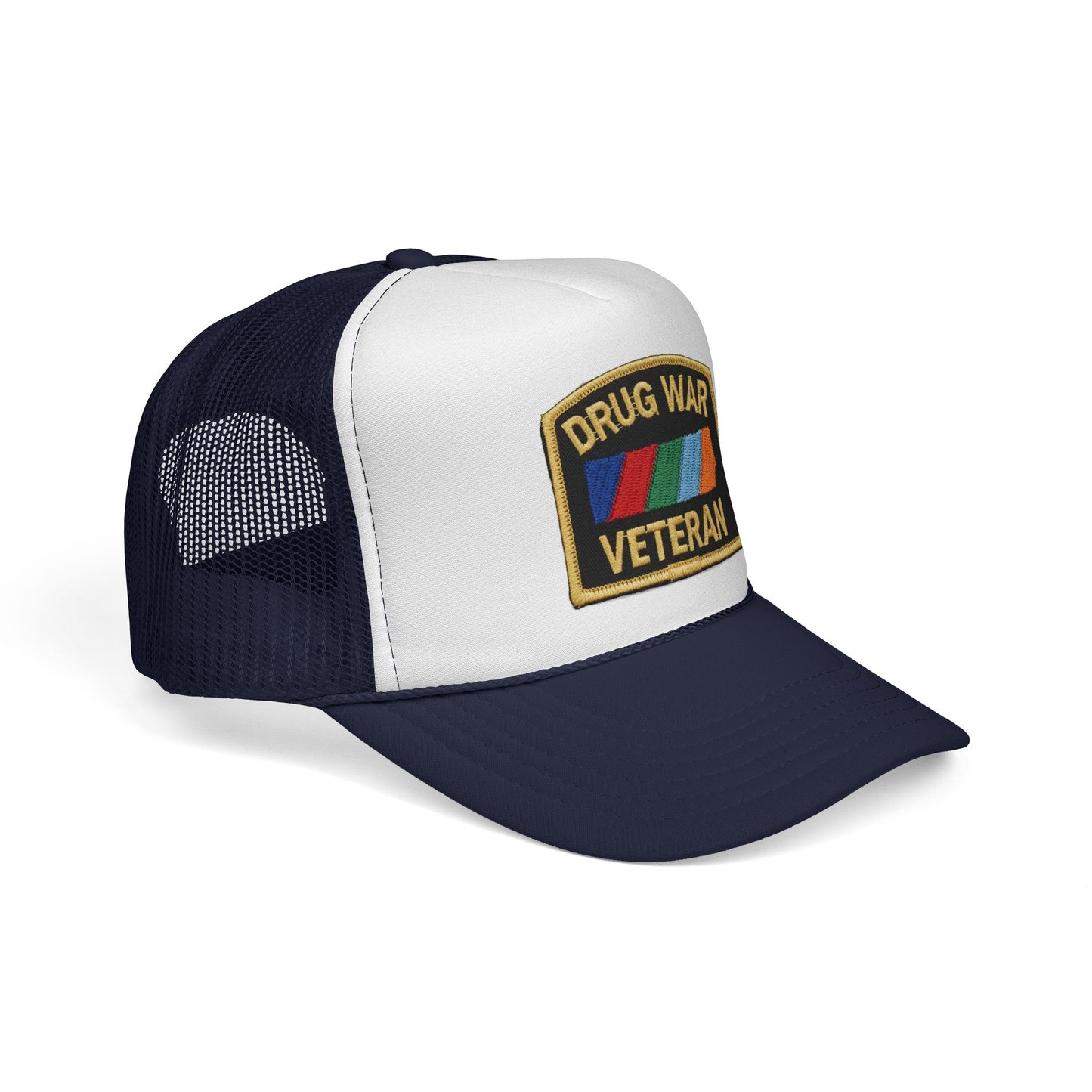 Drug War Veteran Trucker Cap — "We are the few, the stoned, the survivors of the US War on Drugs"