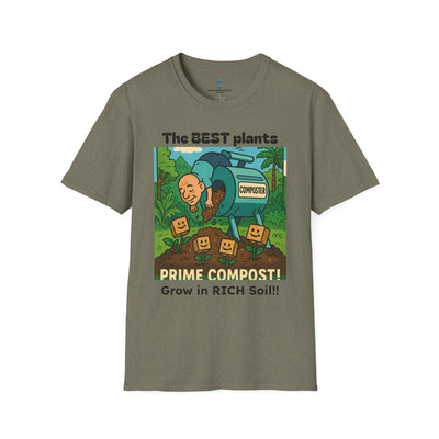 Prime Compost Funny Gardening T-Shirt, Plant Lover Gift, Eco-Friendly Shirt, Sustainable Fashion, Gardening Humor Tee, Prime Compost Quote