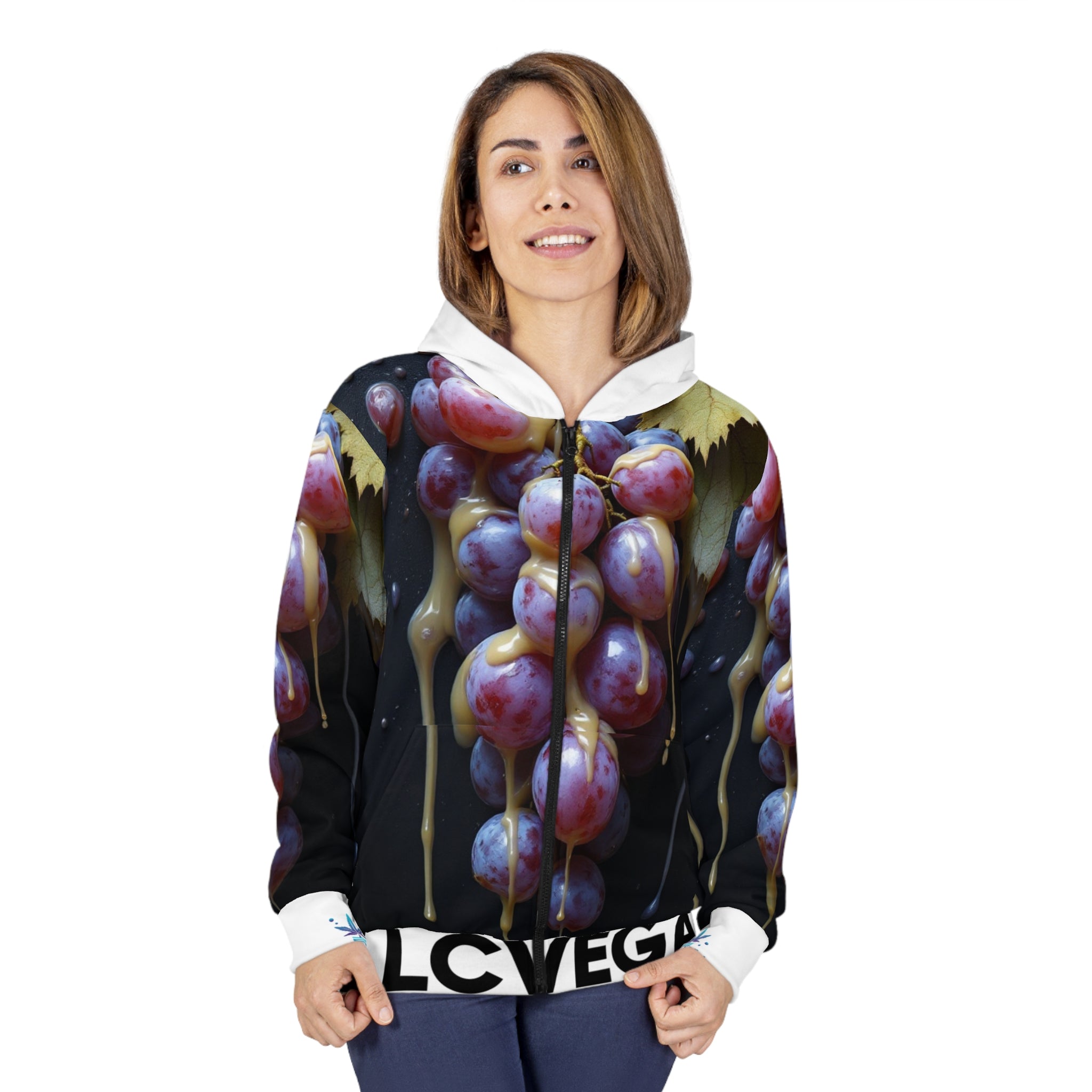 Vega's Greasy Grape Zip Hoodie - Unisex Design for Lovers of Gooey Grape Deliciousness