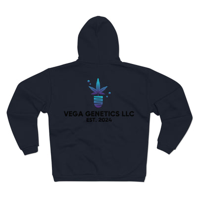 Chic Unisex Hooded Zip Sweatshirt with Silly Rabbit Artwork & Logo (No Background)