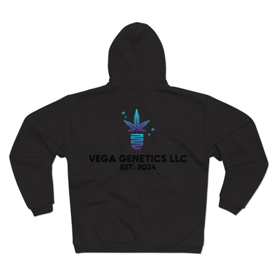 Chic Unisex Hooded Zip Sweatshirt with Silly Rabbit Artwork & Logo (No Background)