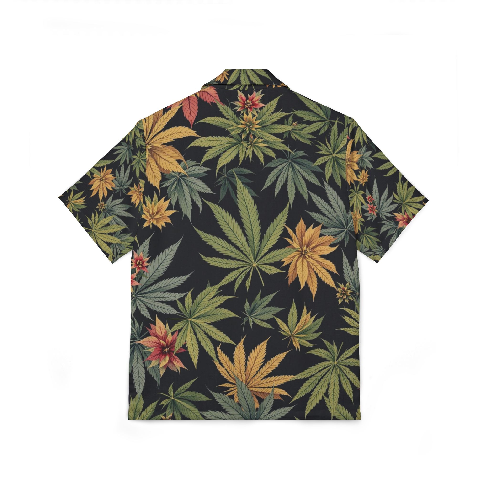 Tropical Men’s Cannabis Shirt – AOP, Trendy Summer Shirt, Vacation Essential, Gifts for Him, Beachwear, Casual Shirt, Nature Print
