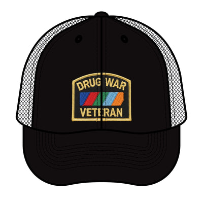 Drug War Veteran Trucker Hat – Retro Patch Mesh Cap
