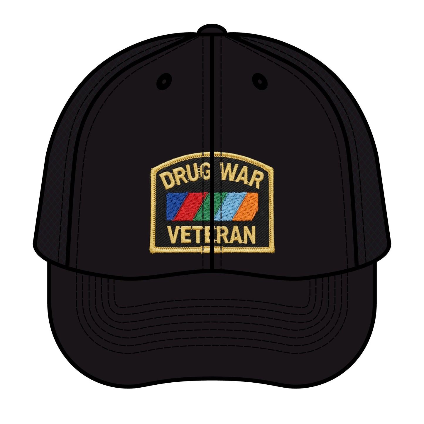 Drug War Veteran Trucker Hat – Retro Patch Mesh Cap